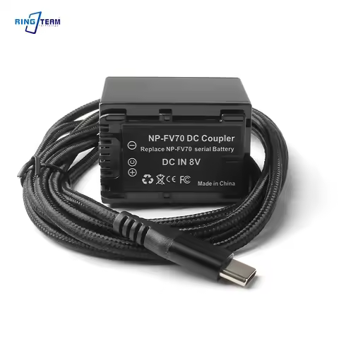 NP-FV70 to TYPE-C DC coupler for Sony FV50 FV100 camera dummy battery TYPE-C PD power supply