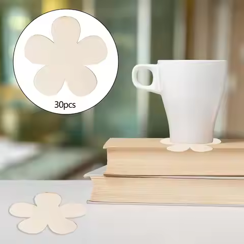30x Unfinished Blank Wood Coaster Wood Plaque Blank for Wedding Crafting