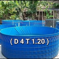 TERPAL KOLAM BULAT DIAMETER ( 4 T 1.20 ) BAHAN 100% MERK ORCHID SEMI KARET
