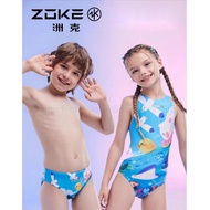 Zoke Girls Boys Competition Swimsuits Kid Training Sport Swimwear Kids Swimwear For Girls 1pc With S