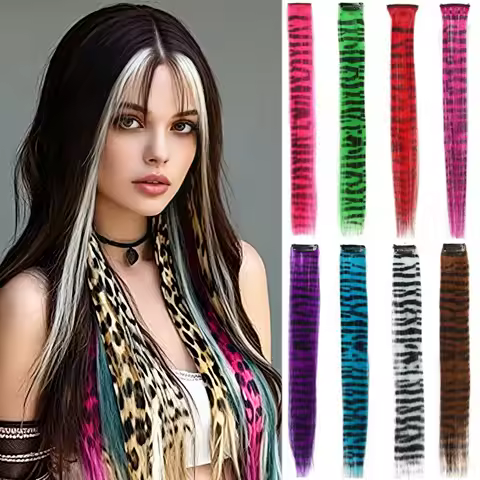Rainbow Colored Feather Clip In Hair Extensions 18inch Synthetic Hair Piece Y2K Fashion For Women Gi
