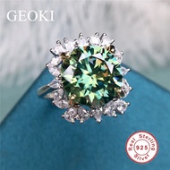 69n Geoki Luxury 925 Sterling Silver 5 Ct Perfect Cut Round Passed Diamond Test Green VVS1 Moi 8aG