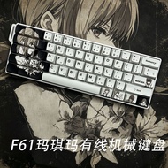 F61 Macchima Wired Mixed Light Mechanical Keyboard Lightweight Peripheral 61-Key Green Axis Five-Sid