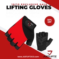 JustLiftz Lifting Gloves | Full Fit Powerlifting Gloves Palm Support Training Workout Gloves