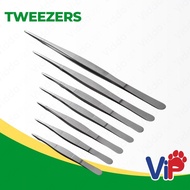Stainless Steel Medical Precision Straight Forceps for Animals Tweezers 12.5cm/14cm/16cm/20cm/25cm