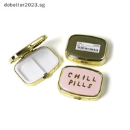 [DB] Portable Seal Folding Flap With Mirror Capsule Box Travel Medicine Box Drug Dispense Storage Arrange [Ready Stock]