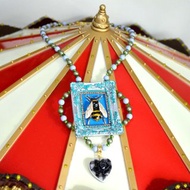 TIMBEE LO 手工製作金屬蜜蜂配銀色仿鏽相框項鍊 貝殼珍珠不掉皮