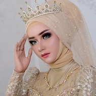 Slayer Bridal Pearl Tille Veil Bridal Hijab Long Pearl Hijab Muslim Bridal Hijab
