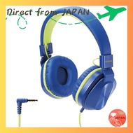 ELECOM Headset for Children, Foldable, 3.5mm Connection, 4-pole, Navy x Leaf Green, HS-KD02TNVThe Ha