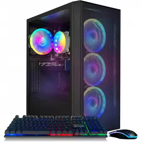 Gaming PC Desktop Computer with RX 580 8G GPU, Intel Core i7 up to 4.1GHz, 16GB DDR4, 1TB SSD, WiFi 