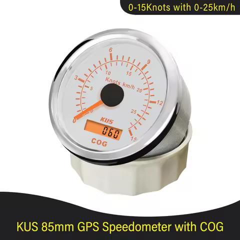 KUS Universal GPS Speedometer Speed Gauge 15 Knots 30 Knots 60 Knots for Boat Yachts 85mm with Red Y
