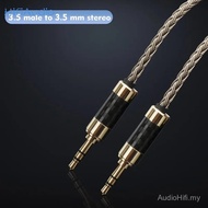HifiAudio 16 Core 7N OCC Mini Trs Jack 3.5 Male To 3.5 Mm Stereo Aux Male Audio Input Cable Speaker 