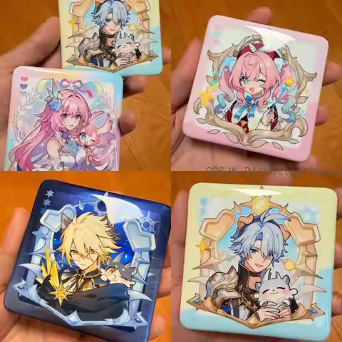 Anime Cyrene Khaslana Hyacine Honkai：Star Rail Double Flash Badge Pin Cosplay Bedge Brooch Props Col