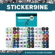 8 pcs CVV Credit Card Cover Sticker Holographic