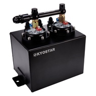 Universal 3L Aluminum Billet Fuel Surge Tank with 044 300LPH Dual Fuel Pump + Fuel Rail