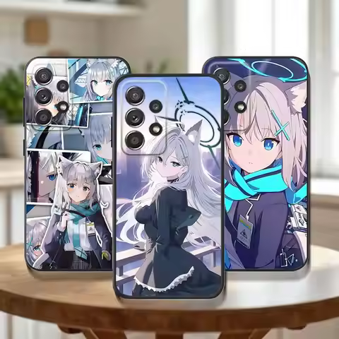 Blue Shiroko A-Archive Phone Case For Samsung Galaxy A73,31,32,72,41,53,52,71,22,5G,Note,J7,8,9 Soft