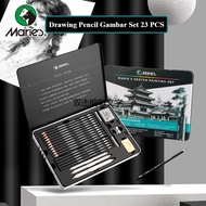 Drawing Pencil Set 23 PCS Drawing Sketch Pencil Set Tin Box Drawing Pencil