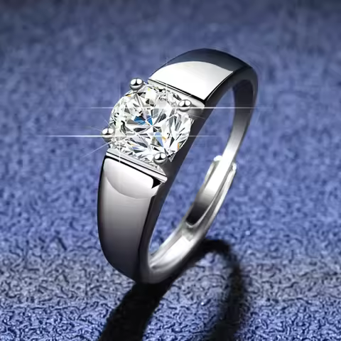 Sophisticated Ring Men's 2ct Moissanite PT950 Platinum - Minimalist yet distinctive, noble texture, 