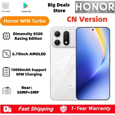 Honor Win Turbo China Version Dimensity 8500 Racing 6.79" AMOLED 120Hz 50.0MP Camera 10000mAh 80W Su