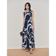 Patterned waist midi dress | Mauve 90s Midi dress