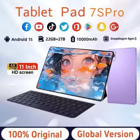 Pad 7S Pro Tablet Tab Original 10.1" Android 15 Global Version 22GB+2TB Tablet PC 5G Dual SIM WIFI H