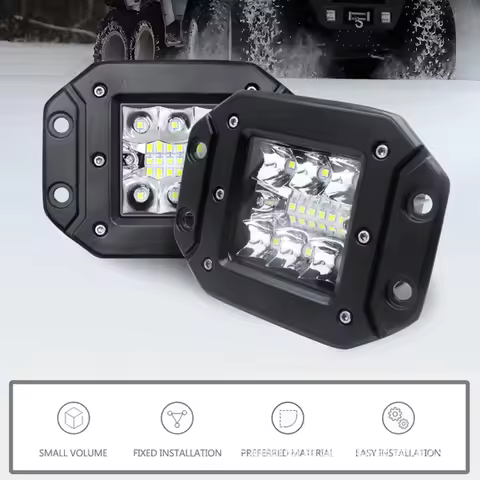 5inch Car Flush Mount LED Work Light Bar OffRoad 12V 24V Spot Flood LED Light 9-36V 39W 6000k Super 