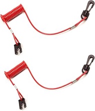 2 Pcs Boat Emergency Stop Kill Switch Lanyard, Universal Outboard Engine Motor Urgent Stop Switch Ke