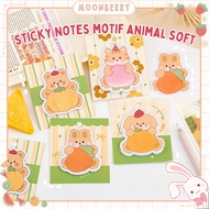 Sticky Cute Animal Bear Rabbit Cat MotifNotes Soft Animal Bear Puppy Kawaii Contents 30 Sheets 9x8 c