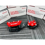 100% Original Brembo M3 & P34 Front 4 Pot Rear 2 Pot Red Caliper Siap Breket Set Y15 XMAX NVX LC135 