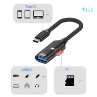 Will Multiple Function Type C OTG Adapters Card Reader USB 3 0 Hubs 17cm for Smartphone