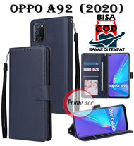 OPPO A92 (2020) FLIP CASE KULIT - LEATHER CASE FLIP UNTUK OPPO A92 (2020) / FLIP WALLET KULIT UNTUK