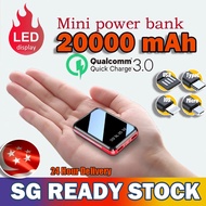 【SG Ready Stock】 Mini Power Bank Fast Charging 20000mah Latest Built-in 4 Cables led Digital Display