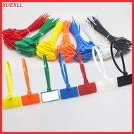 XUEXII 100pcs Cable Tag Strapping Tape Tag Labels Markers Mesh Wire Marker Colorful Tag