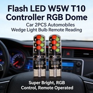 Wedge Lamp Car Reading Light Automobiles Bulb LED Remote Controller 2PCS T10 W5W Led