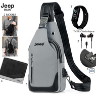 JEEP BULUO 5IN1 USB PORT BAG WATCH HEADSET AND WATERPROOF WALLET