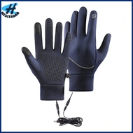 Bucwxa Heating Cycling Gloves Usb Heated Gloves for Men Women Fleece Lined Winter Warm Touchscreen G