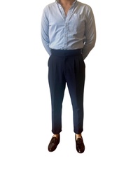 Gurkha Dress Pants for Men, Double-Pleated Front, Cuffed Bottoms, Adjustable Self-Belted Waist, Tail