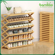 Wooden  Shoe Rack Foldable Portable Multifunctional Organizer Folding Shoe Rack Rak Kasut Kayu Nordic Kasut Rak Shelf Murah Home Storage Rack