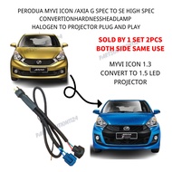 PERODUA MYVI ICON / AXIA G SPEC TO SE HIGH SPEC HEADLAMP CONVERSION HARNESS (HALOGEN TO PROJECTOR) |