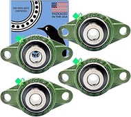 PGN UCFL202-10 Pillow Block Bearing - Pack of 4 Flange Mounted Pillow Block Bearings - Chrome Steel 
