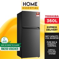 Toshiba 360L 2-Door Inverter Refrigerator Fridge  GR-RT416WE-PMY(06) | Peti Sejuk | GR-RT416WE