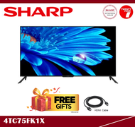 [ Delivered by Seller ] SHARP AQUOS XLED 75" inch 4K UHD Google TV 4TC75FK1X