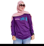 Baju Wanita Fashion wanita Kaos Wanita Atasan Wanita Kaos Lengan Panjang Wanita H2 MOTI PARAF UNGU