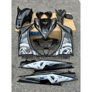 COVERSET 135LC V2 HITAM BATIK SILVER STIKER TAMPAL