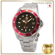 ELGIN Solar Diver Watch 20ATM Water Resistant Solar Powered Men's Black Dial Red Bezel FK1426S-R Dom