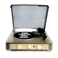 GADHOUSEเครื่องเล่นแผ่นเสียง รุ่น BRAD RETRO GREY