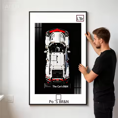 NEW Display Wallboard with Frame Suitable for LEGO 42096 Porsche 911 building block car model Wall M