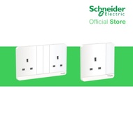 Schneider Electric AvatarOn- 13A 250V 1Gang (Single) and 2Gang (Twin) Switched Socket, White