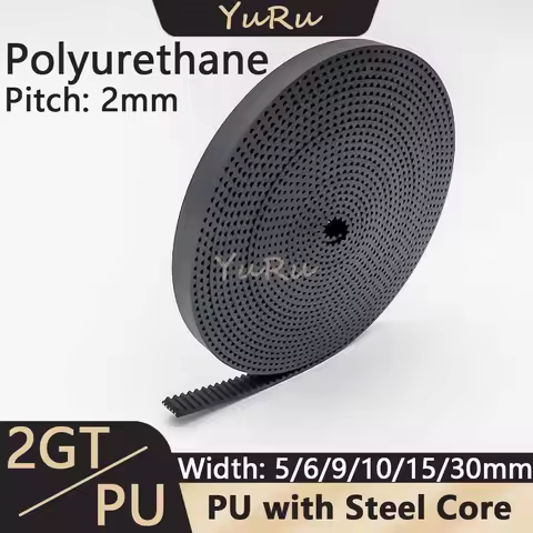 GT2 Belt PU with Steel Core GT2 Belt 2GT Timing Belt Width 5/6/9/10/15/30mm Synchronous Belt Anti-we
