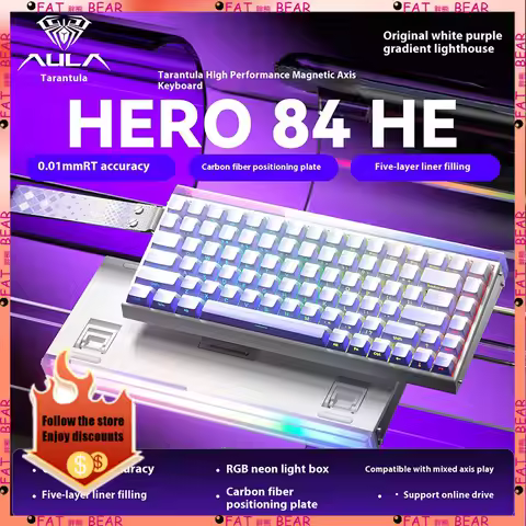 AULA HERO 84 HE Wired Mechanical Keyboard Music Rhythm RGB Backlit Magnetic Switch 8K Return Rate 12